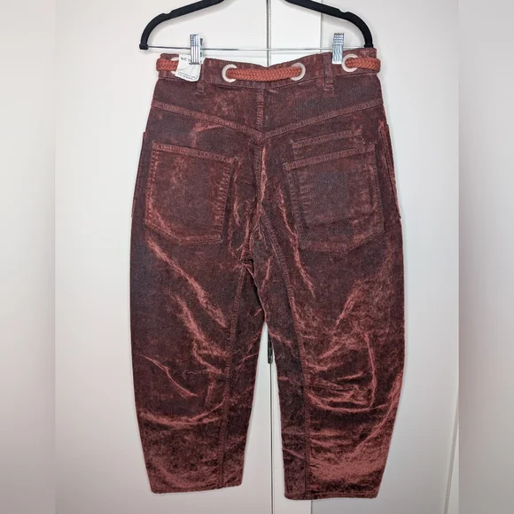 We The Free Moxie Low Slung Pull On Barrel Jeans in Chilli 27 NWT - Picture 4 of 10